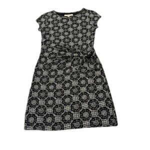 Loft Faux Wrap Dress, Size XS, Black & White Print